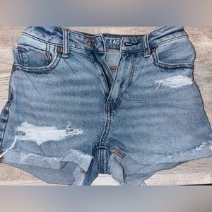 American Eagle Outfitters Light Blue Distressed Boyfriend Shorts